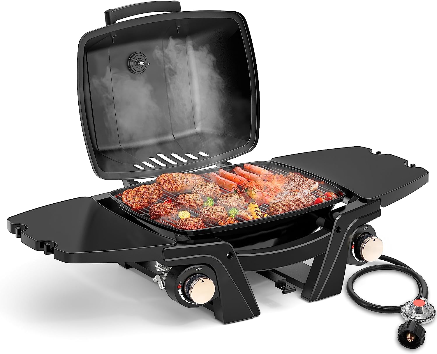 Camping Cooking Cast Iron - Parrilla Portátil Certificada de 2 Quemadores