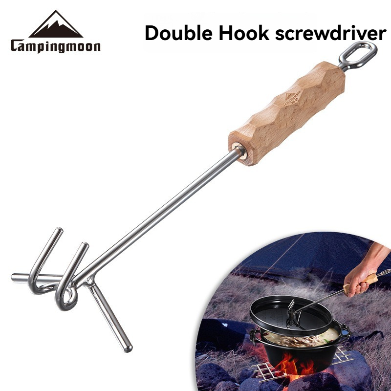 Camp Dutch Oven Cast - Destornillador de doble gancho de acero