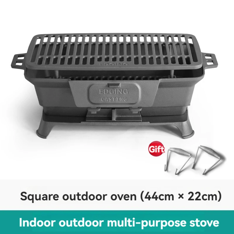 Camping Cooking Cast Iron - Estufa de carbón para barbacoa sin