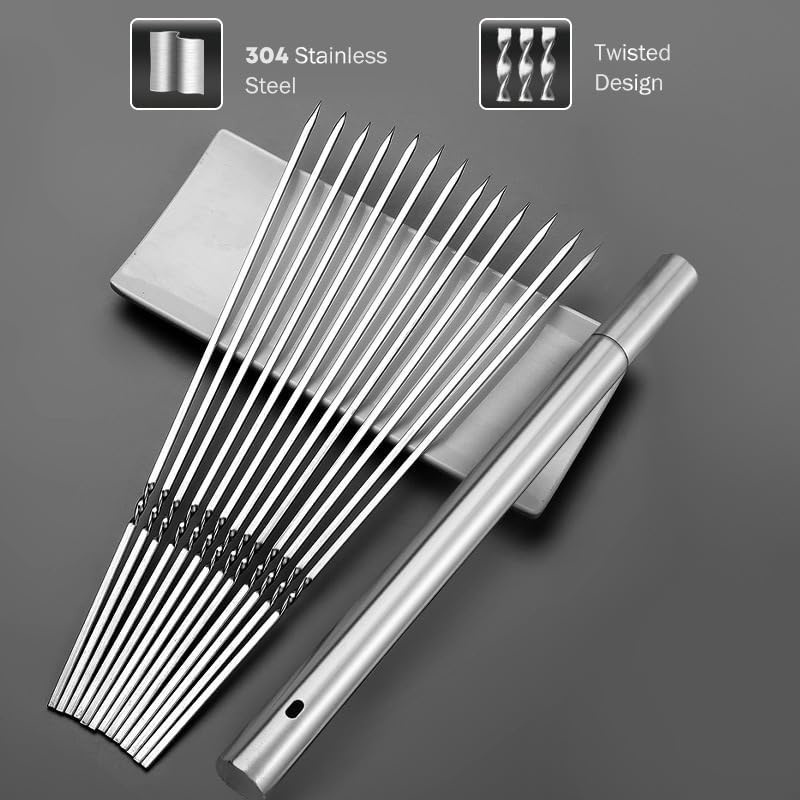 Camping Cooking Candle - Brochetas de acero inoxidable reutilizables para
