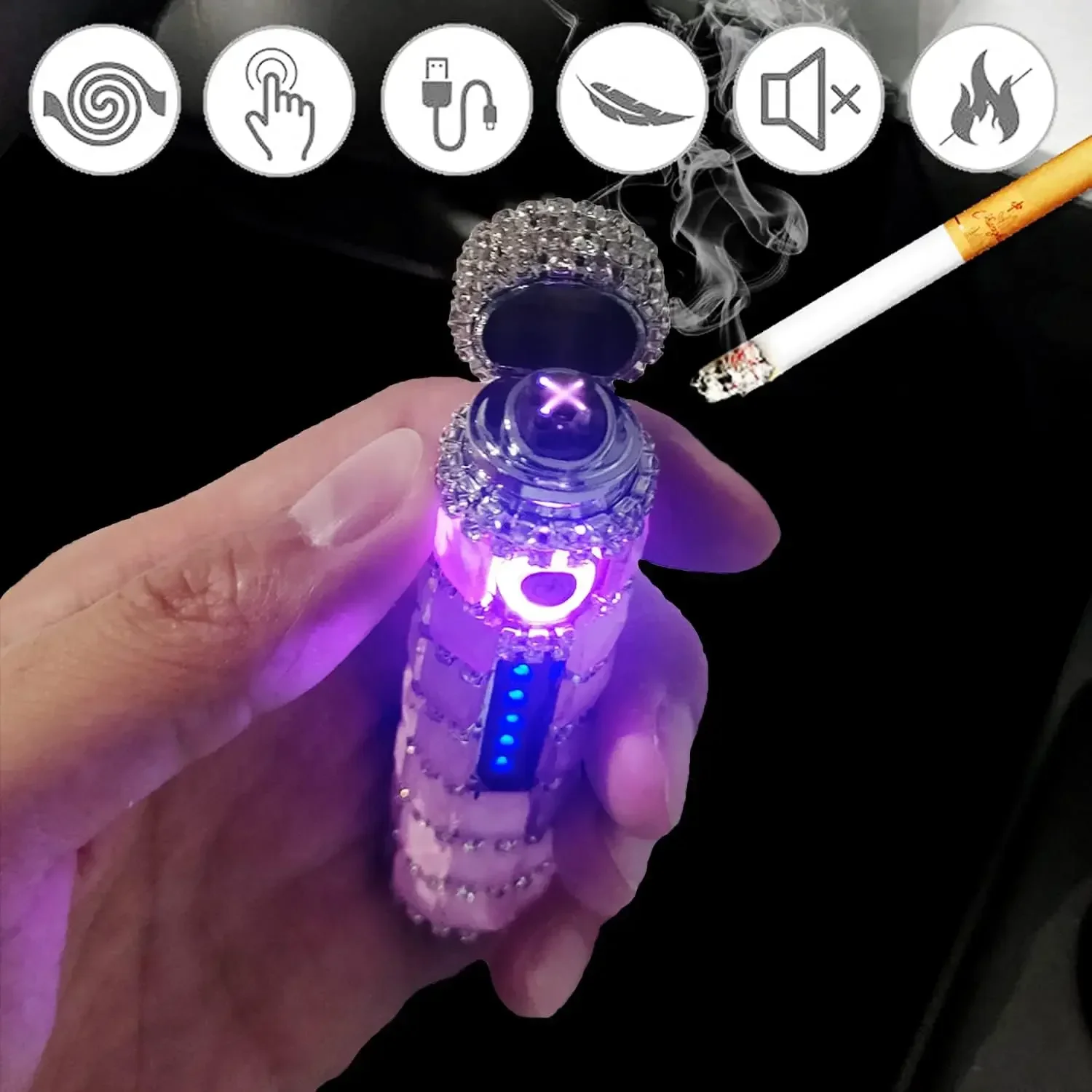 Camping Cooking Candle - Encendedor eléctrico recargable USB para mujer,