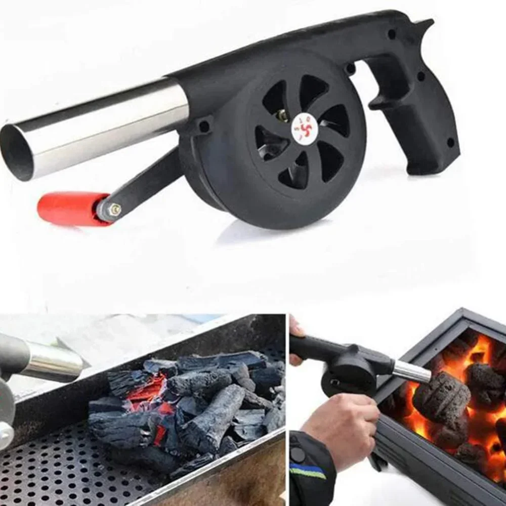 Camping Cooking Candle - Ventilador de manivela portátil, soplador de