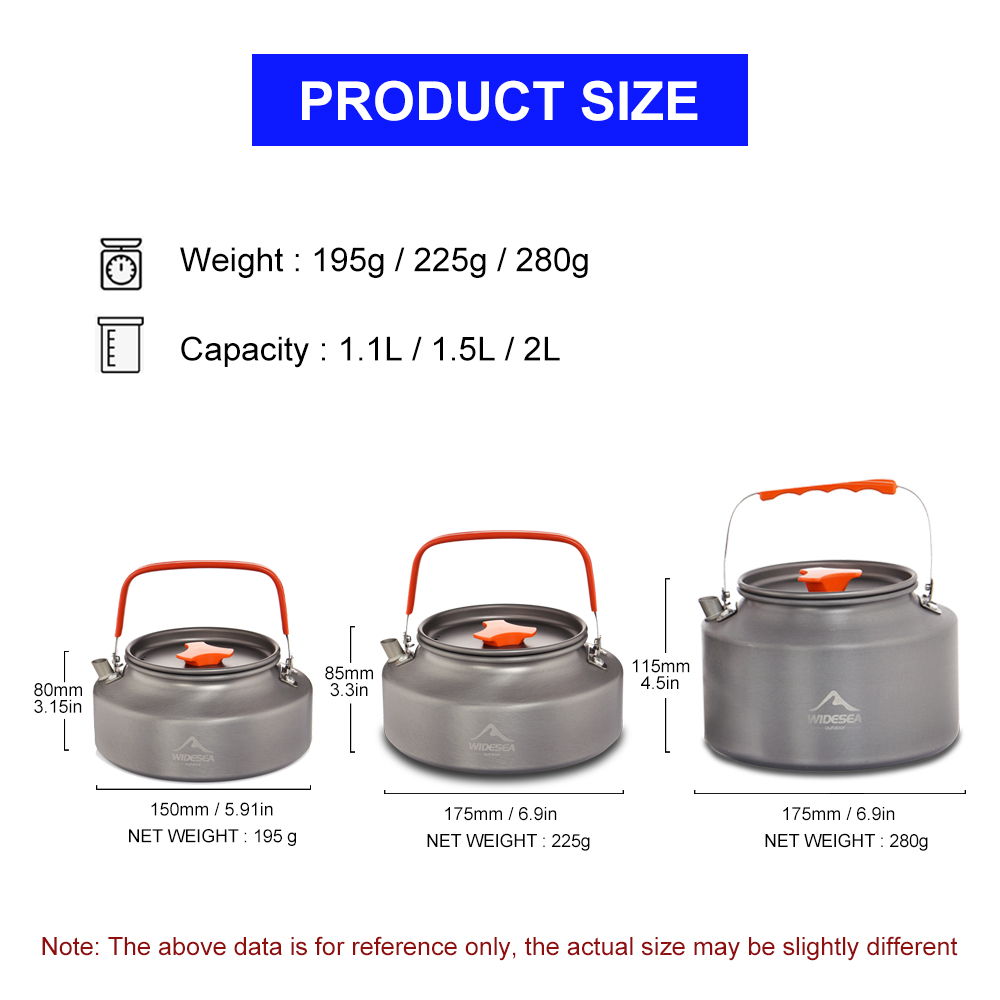 Wideea-hervidor de agua para a - Camping Cooking Ware reseña y precio
