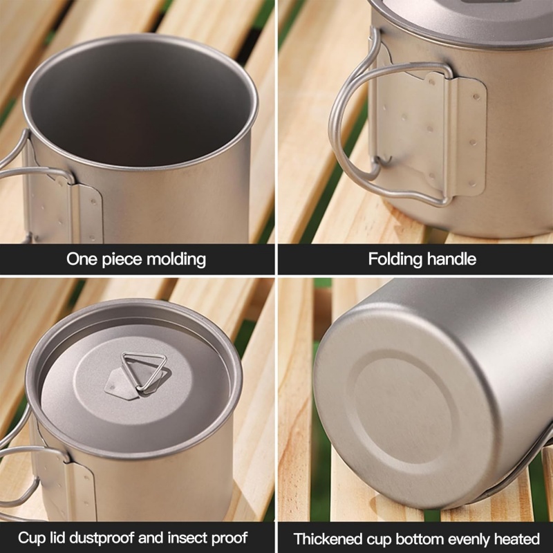 Taza de camping de titanio con - Camping Cooking Mug reseña y precio