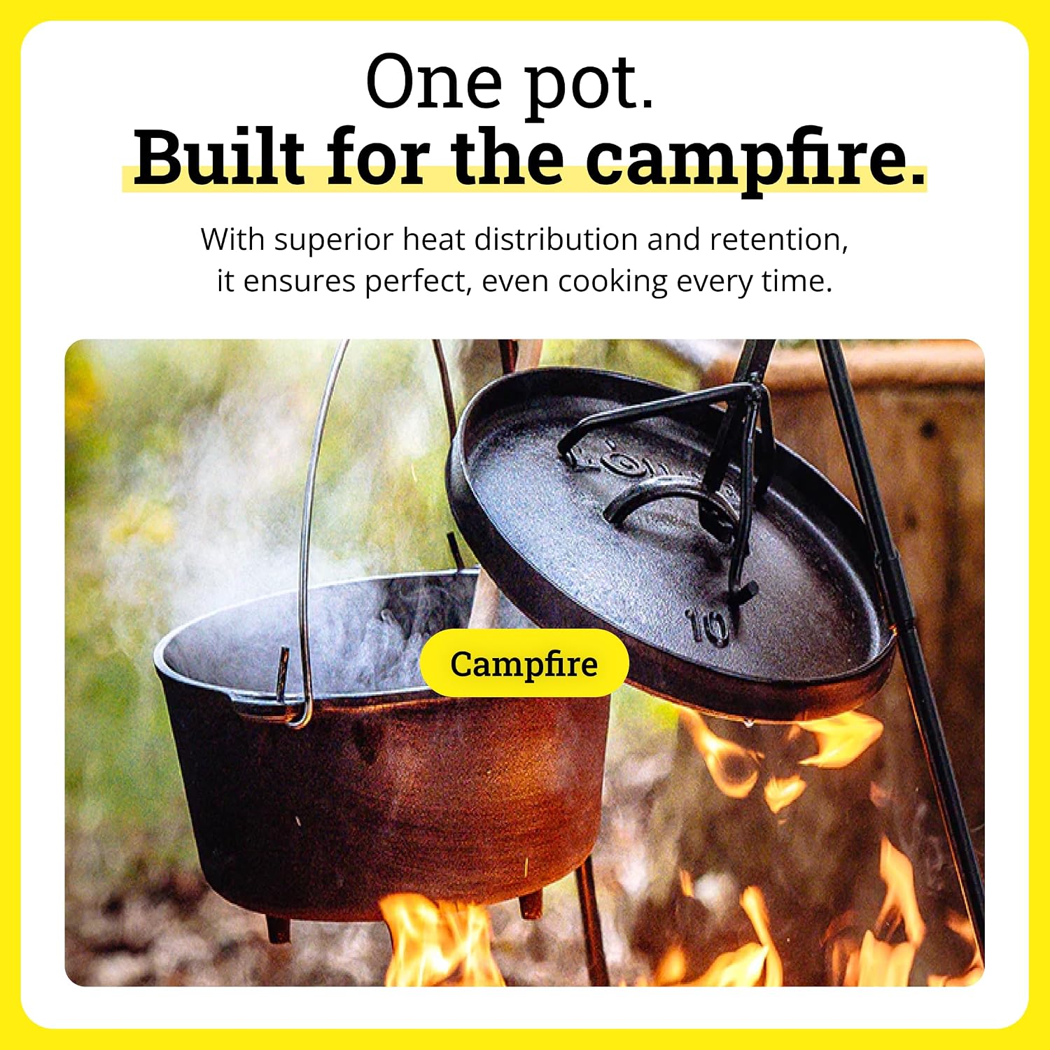Olla de Hierro Fundido para Ac - Camp Dutch Oven Cast reseña y precio