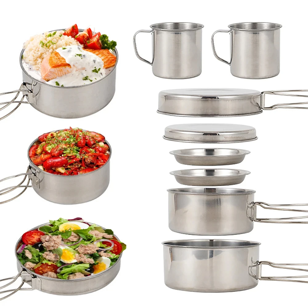 8 unids/set utensilios de coci - Camping Cooking Ware reseña y precio