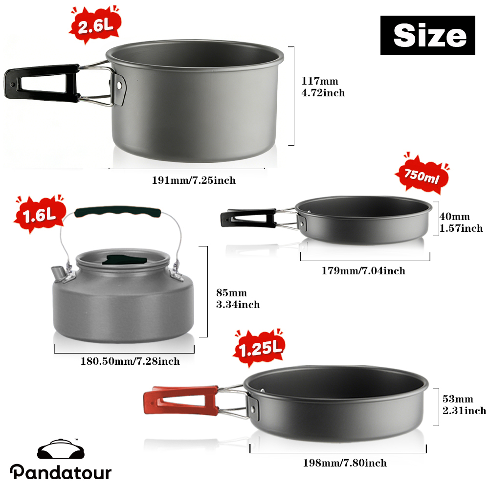 Pandatour-vajilla de aluminio  - Camping Cooking Candle reseña y precio
