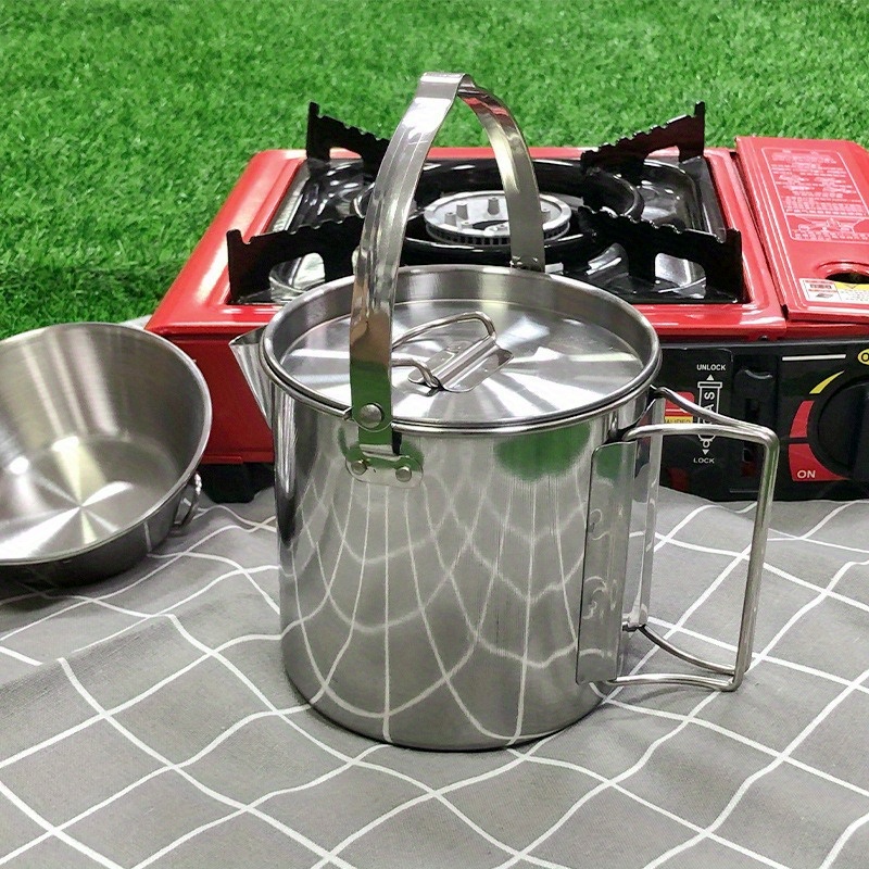 Hervidor de acero compacto y p - Camping Cooking Ware reseña y precio