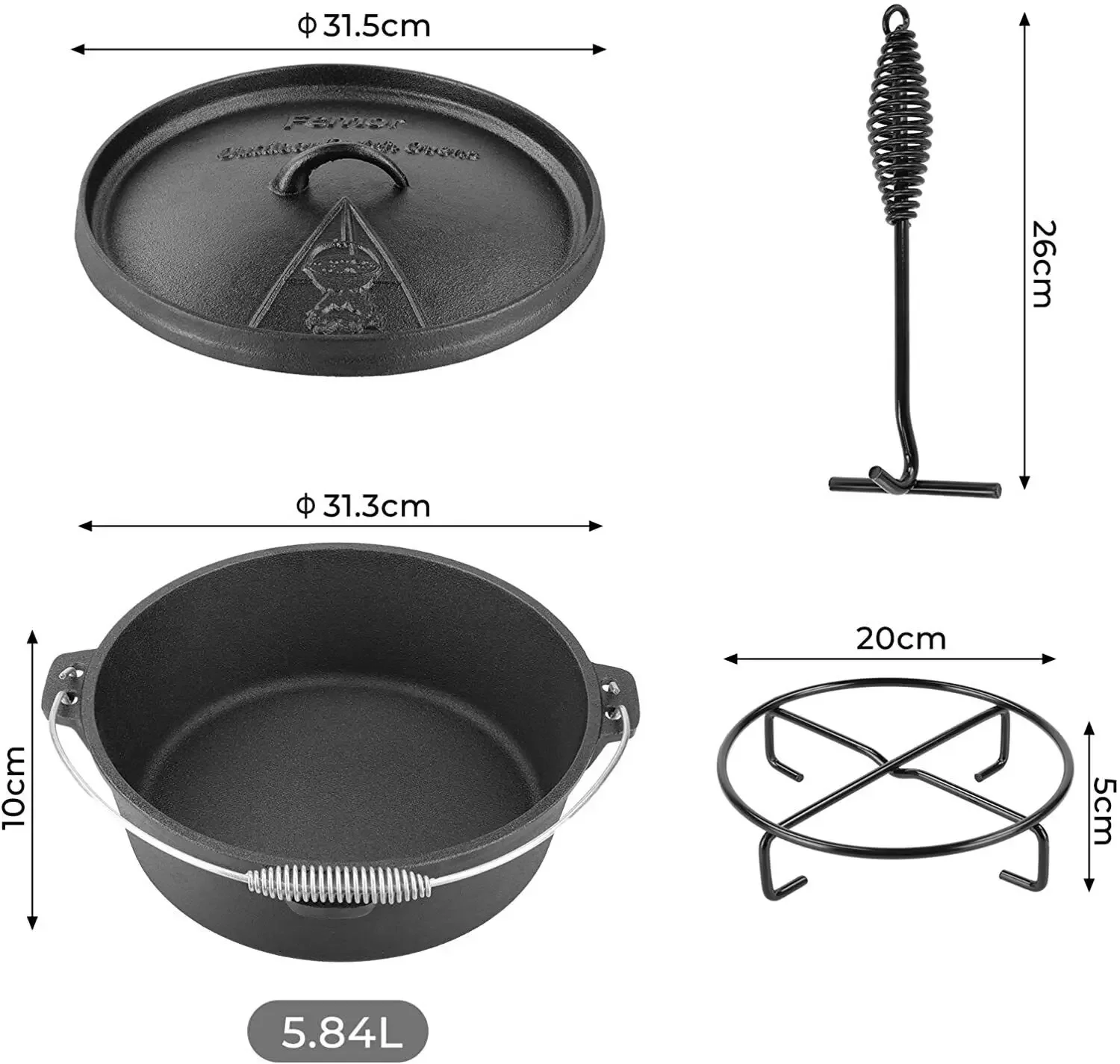 Horno holandés Femor de hierro - Camp Dutch Oven Cast reseña y precio