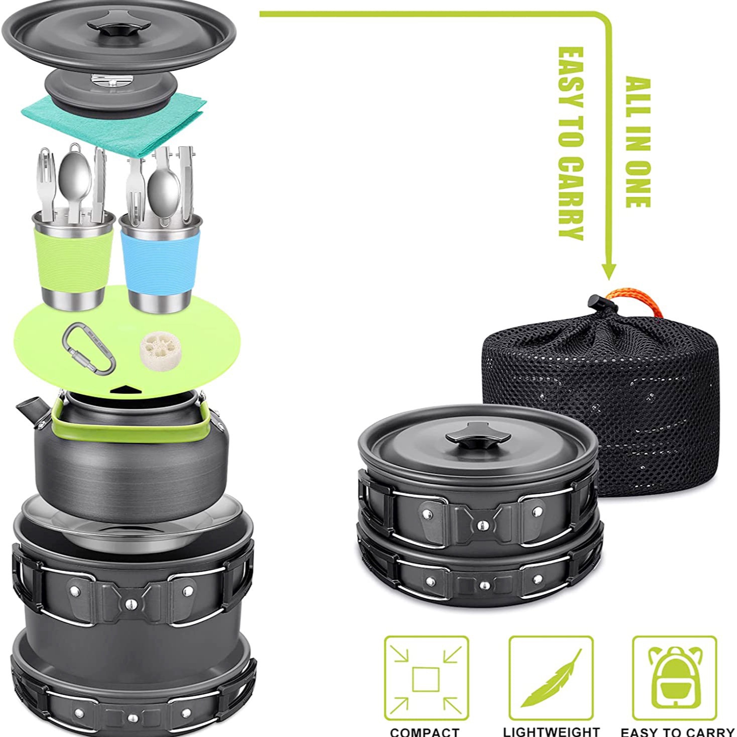 Juego Completo de Cocina para  - Camping Cooking No Gas reseña y precio