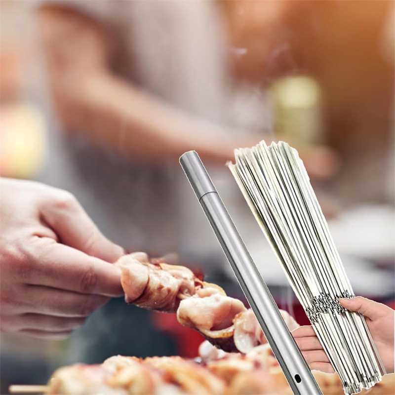 Brochetas de acero inoxidable  - Camping Cooking Candle reseña y precio