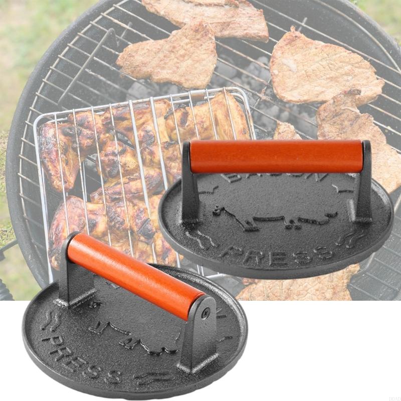 D0AD Pesada hamburguesas hierr - Camping Cooking Cast Iron reseña y precio
