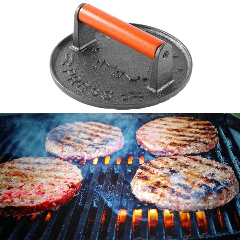 D0AD Pesada hamburguesas hierr - Camping Cooking Cast Iron reseña y precio