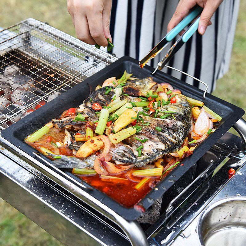 Sartén cuadrada gruesa para ex - Camping Cooking Set reseña y precio