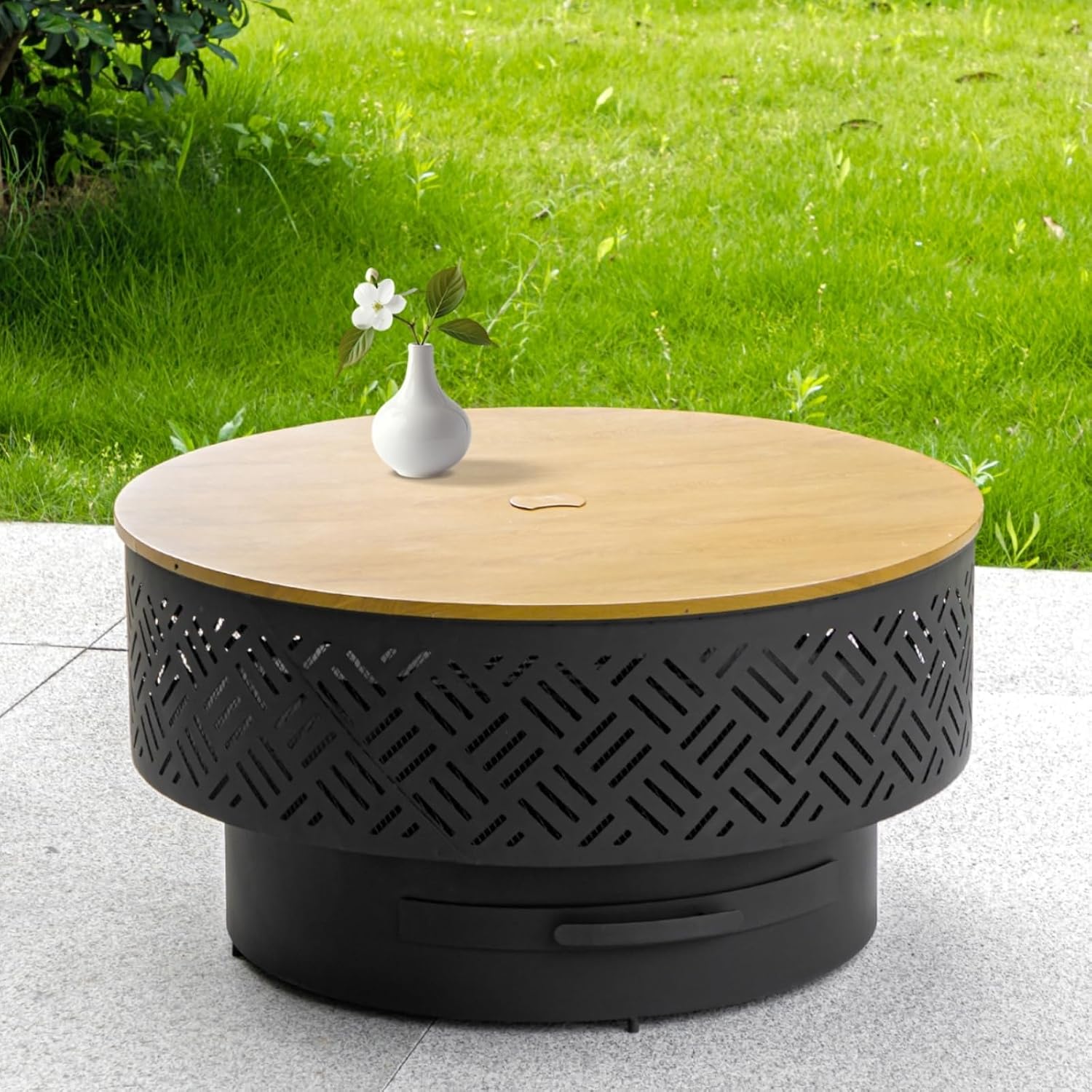 Mesa de fuego redonda de metal - Camping Cooking Fire Pit reseña y precio