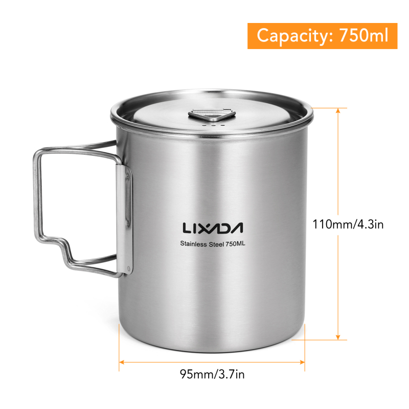 Lixada-taza de agua de acero i - Camping Cooking Mug reseña y precio