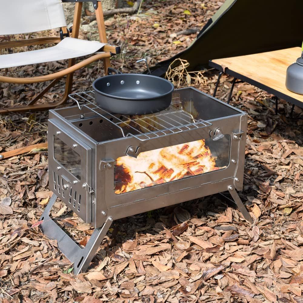 Estufa de tienda portátil de a - Camping Cooking Cast Iron reseña y precio